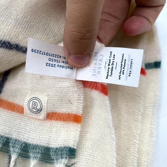 Marine Layer Windowpane Scarf Rainbow Multi - Picture 4 of 4